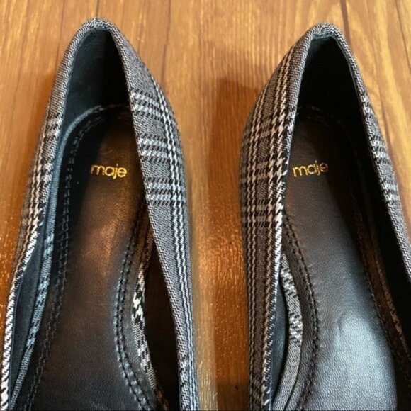 Maje Prince De Galles Checked Flats In Carreaux Size 7 - Picture 7 of 12